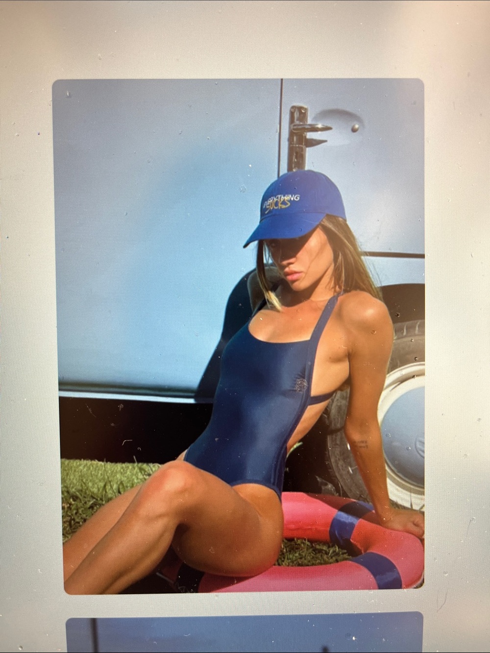Classic Navy One-Piece Swimsuit with Scoop Neck